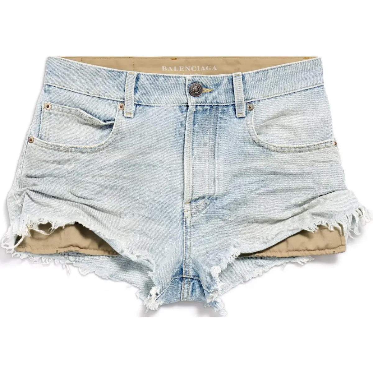 Balenciaga Denim Vintage Effect Shorts