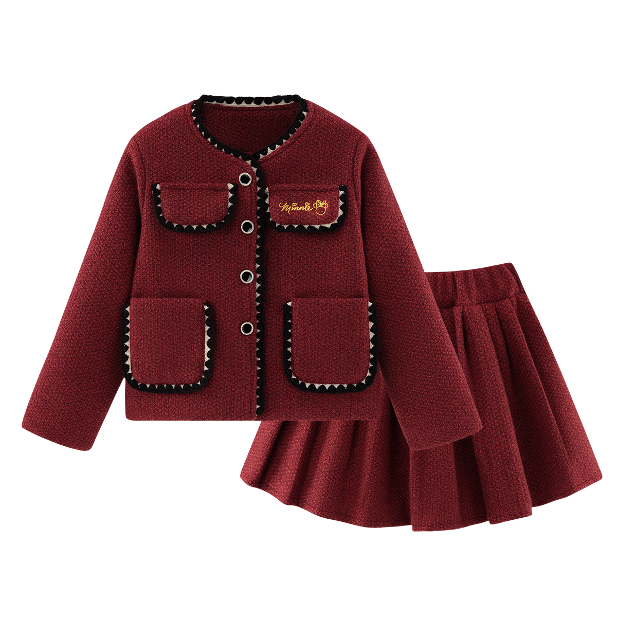 Disney, children's set, comfortable red long-sleeve, simple and elegant design, western style