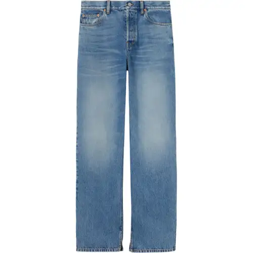 GUCCI Jeans Women's Blue Moderate Straight Fit Pants