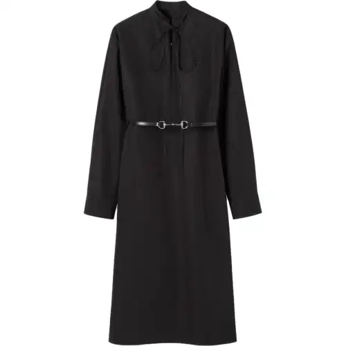 GUCCI Cotton Poplin Dress With Horsebit Belt