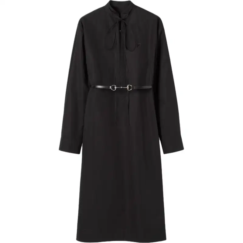 GUCCI Cotton Poplin Dress With Horsebit Belt