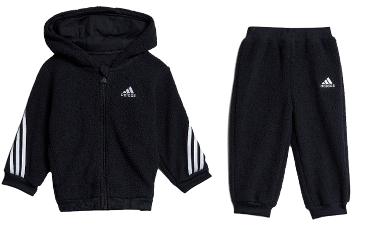 Adidas, warm velvet long-sleeve with hood, sleeves, sports set