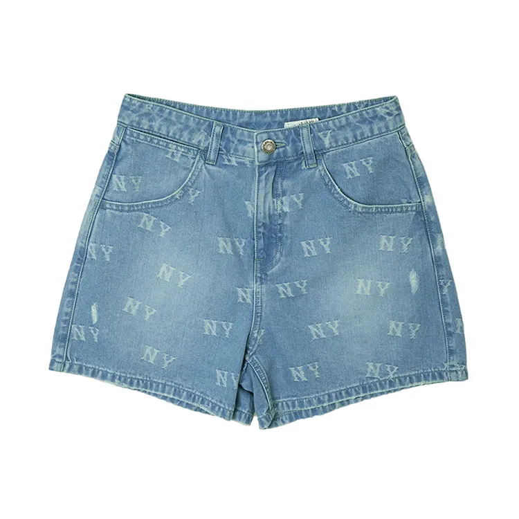 MLB New York Yankees SS25 Denim Shorts Women's Light Blue