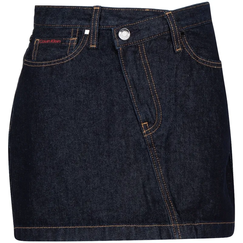 CALVIN KLEIN Spring Festival Red Product Denim Short Skirts Women's Black