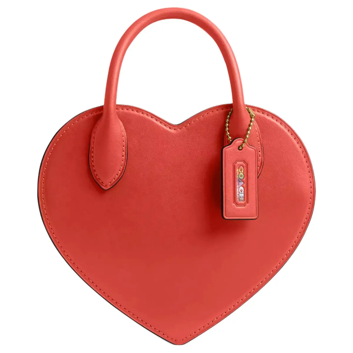 COACH Heart Leather Handbags Small Women's Carmine
