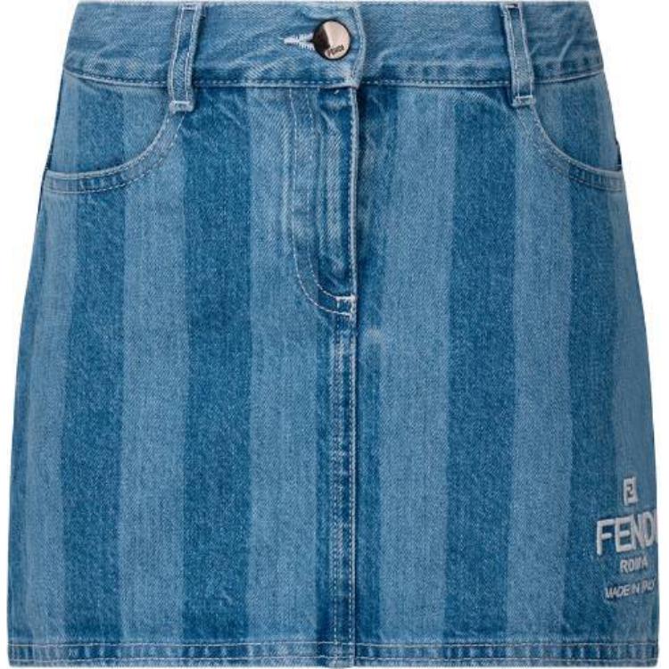 Детская юбка Fendi с логотипом (темно-синяя)