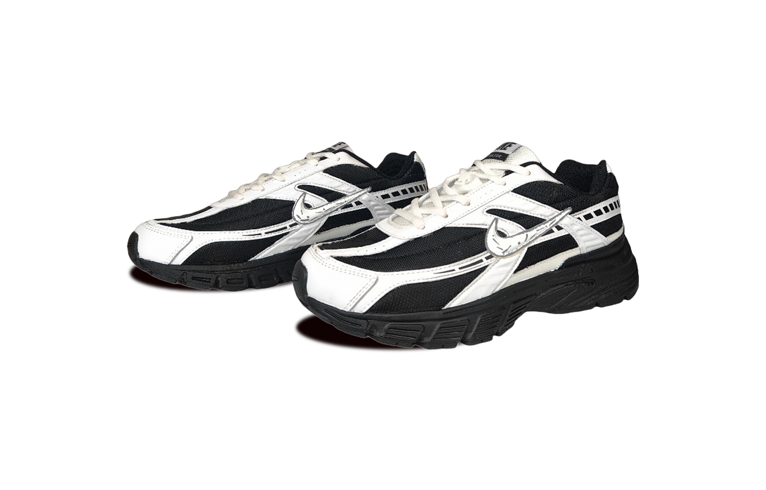 Nike Initiator Slip Resistant Low top Running Shoes Unisex Black White