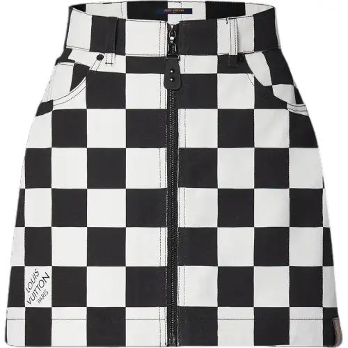Lv Damier Denim Mini Skirt