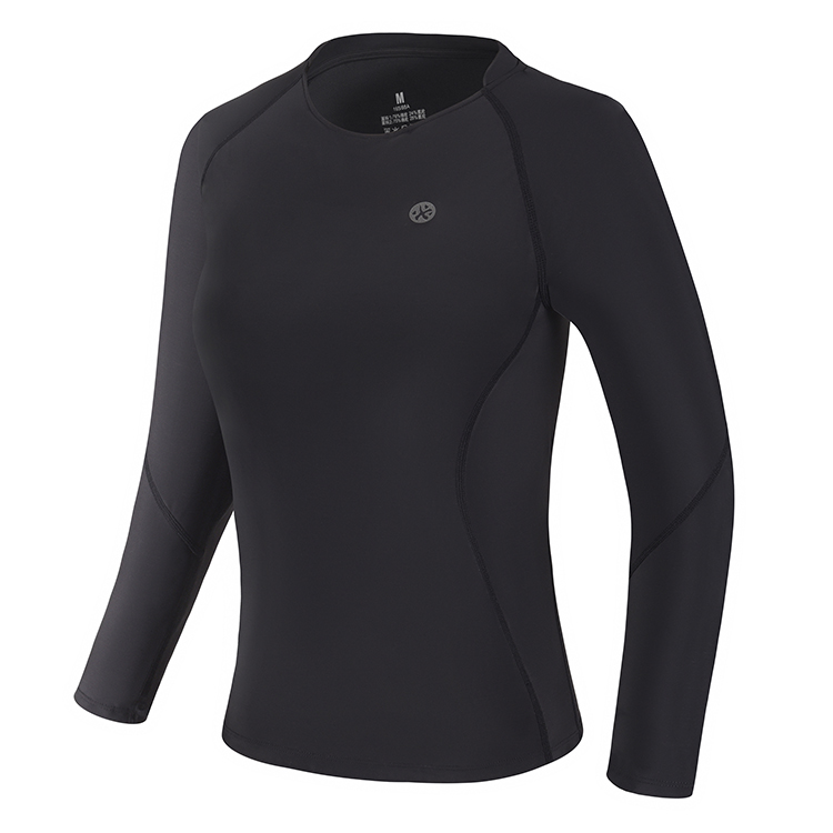 BMAI Quick dry sports long-sleeve with a round collar, jacket with zipper for gym, for running