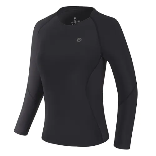 BMAI Quick dry sports long-sleeve with a round collar, jacket with zipper for gym, for running
