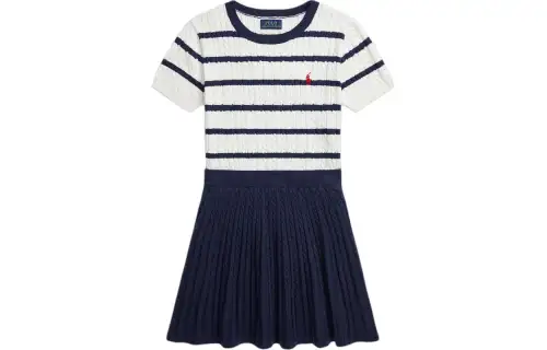 Ralph lauren, set, small pony, knitted sweater with a round collar, skirt, for teenagers, with embroidery, with your logo imprint, print, 2 pieces