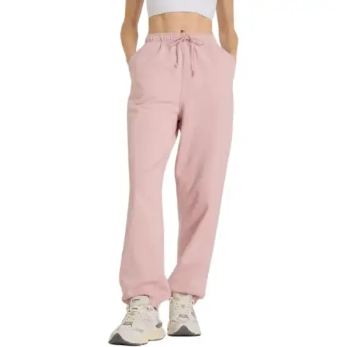 New Balance Athletics French Terry FW24 Sports Pants Women's Pink Round Ball