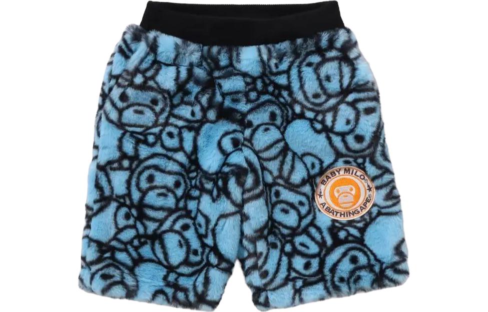 Мужские шорты A BATHING APE Faux Fur Shorts (голубые)