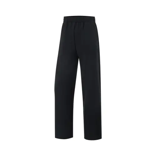 Li Ning Fitness Series Solid Color Mid Rise Comfortable And Breathable Fleece Lined Thermal Straight Fit Loose Fit
