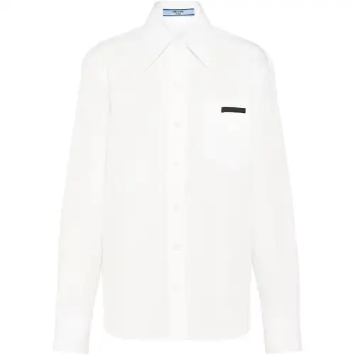 PRADA Shirts Women's White Lapel Moderate
