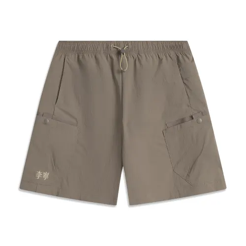 Li Ning Sports Life Collection Sports Shorts Women's Tree Gray Brown