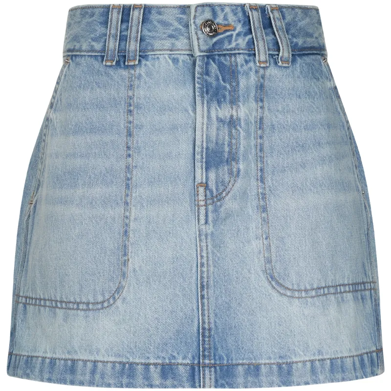 CALVIN KLEIN Denim Short Skirts Women's Light Blue