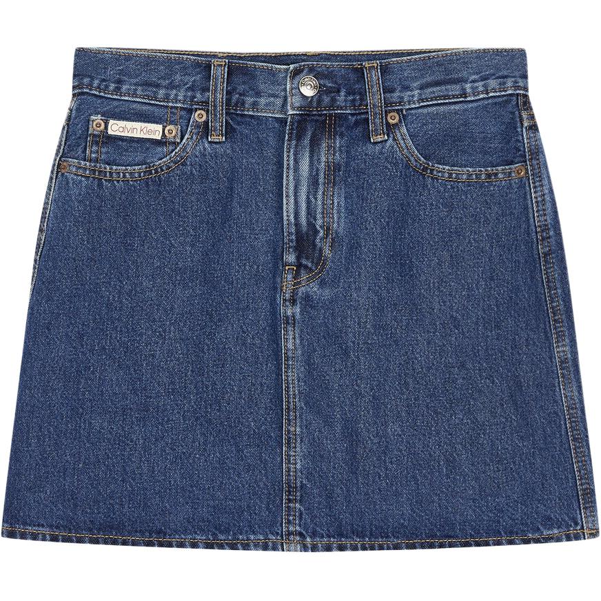 CALVIN KLEIN Jeans High Waist Washed Mini Denim Skirt Women's Dark Blue