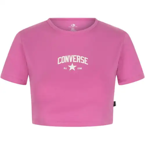 Converse T Shirts Women's Pink Crew Neck