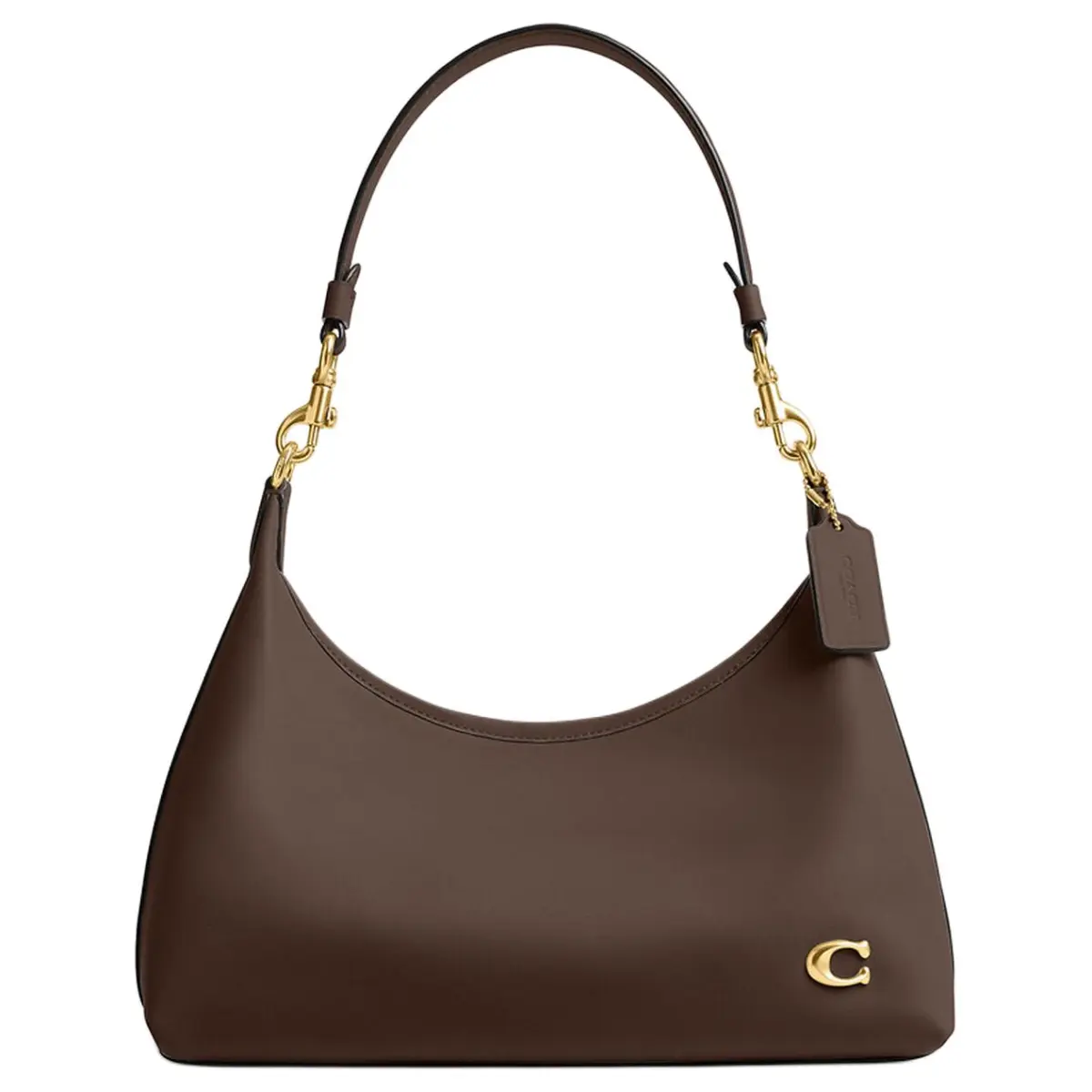 COACH Juliet Oiled Tanned Leather Crossbody One Shoulder Handbag Large Women's Dark Stone Color