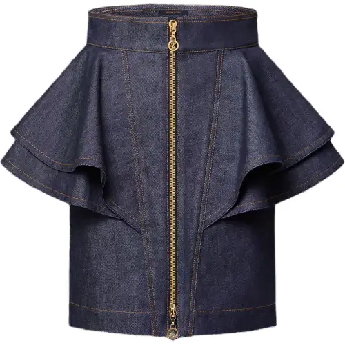LOUIS VUITTON Denim Flounce Skirt