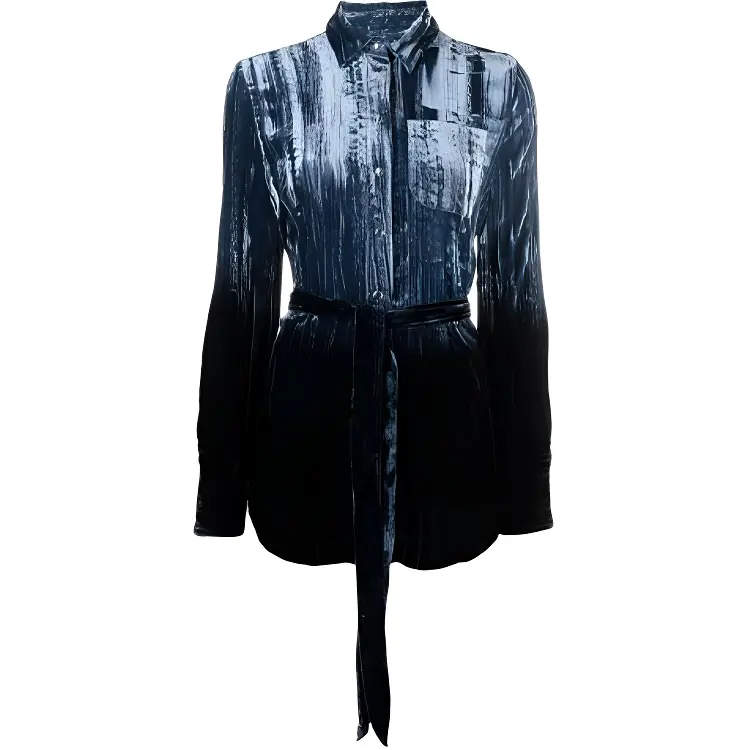 Golden Goose Shirts Women's Blue Pointed Collar Moderate Other