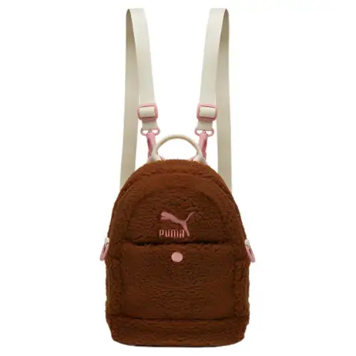 PUMA Zip Closure Polyester Backpack Regular Unisex Brown