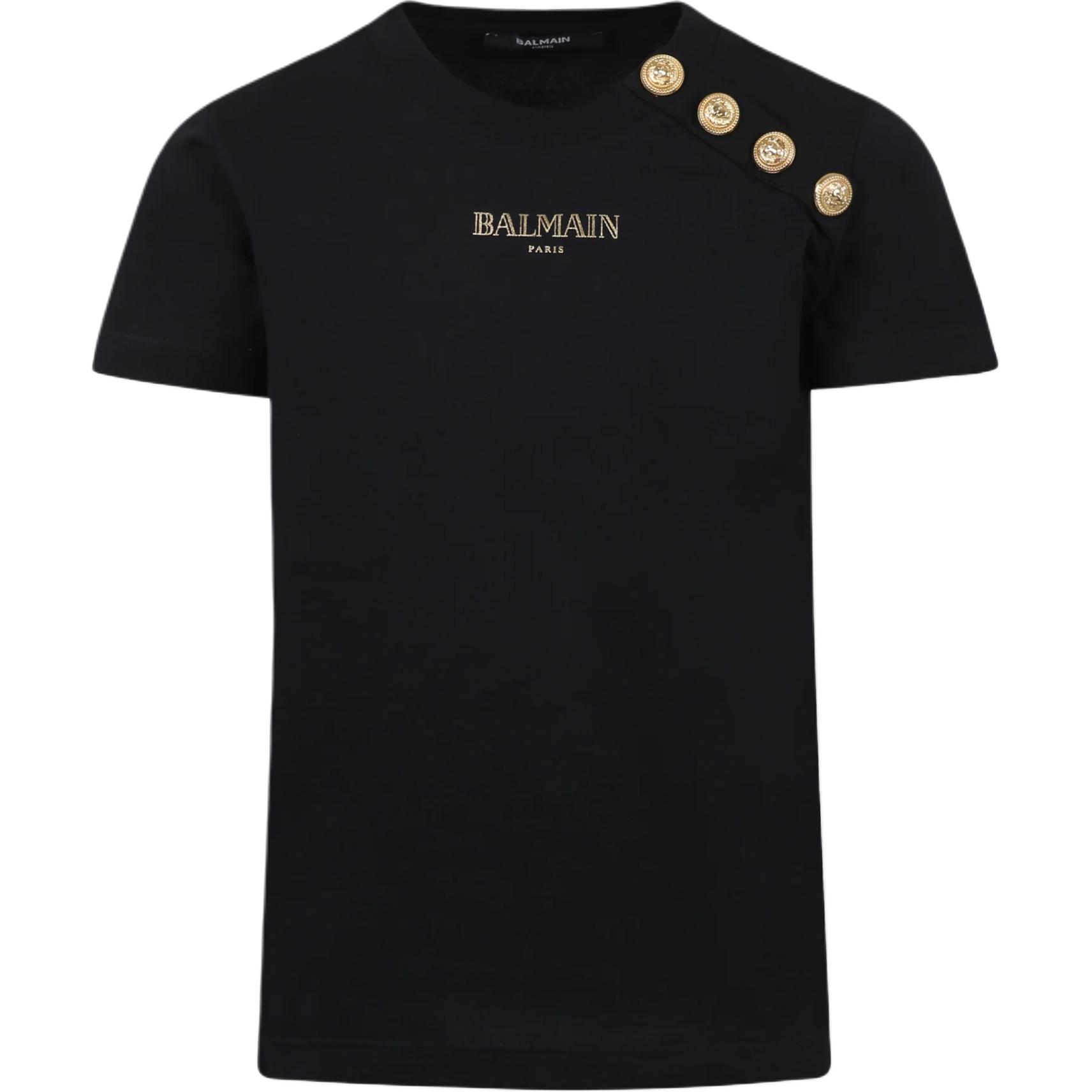 Футболка BALMAIN Kids Logo (черная)