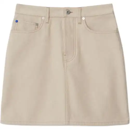 Burberry Equestrian Knight Denim Mini Skirt
