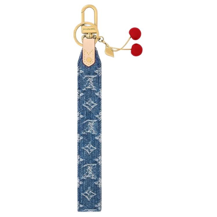 Женский брелок Louis Vuitton LOUIS VUITTON x Takashi Murakami Denim Cerise Dragonne Monogram (синий)