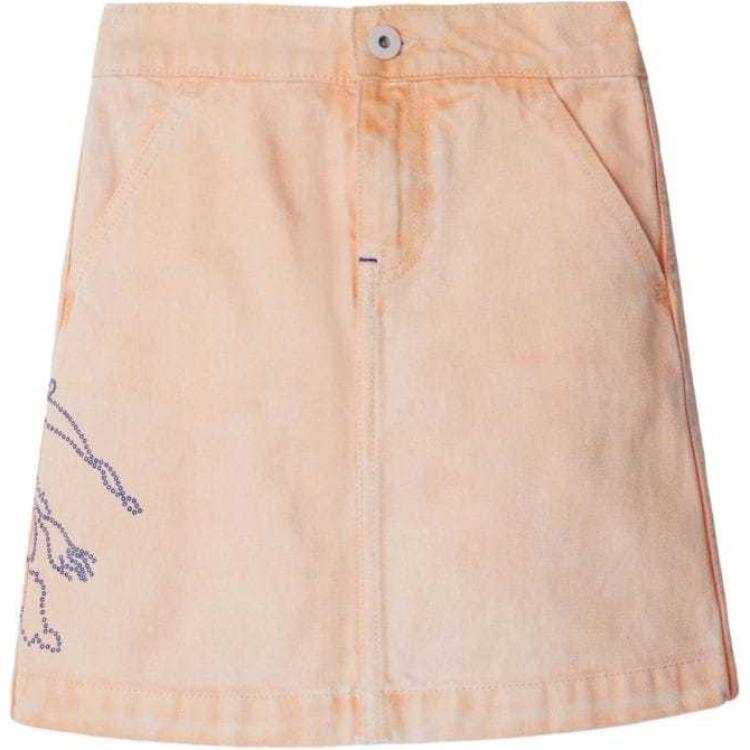 Детская юбка Burberry Burberry SS24 Logo (персиково-оранжевая)