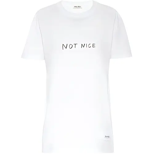 MIU MIU T Shirts Women's White Crew Neck Moderate