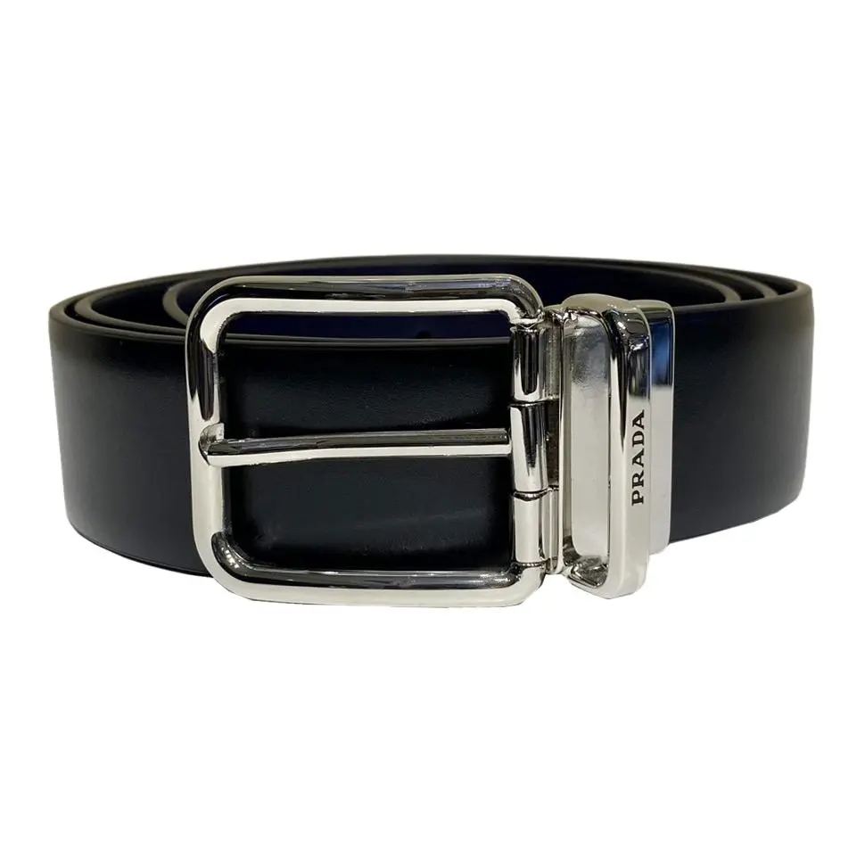 PRADA Leather, Cow Leather Belts Men's Black