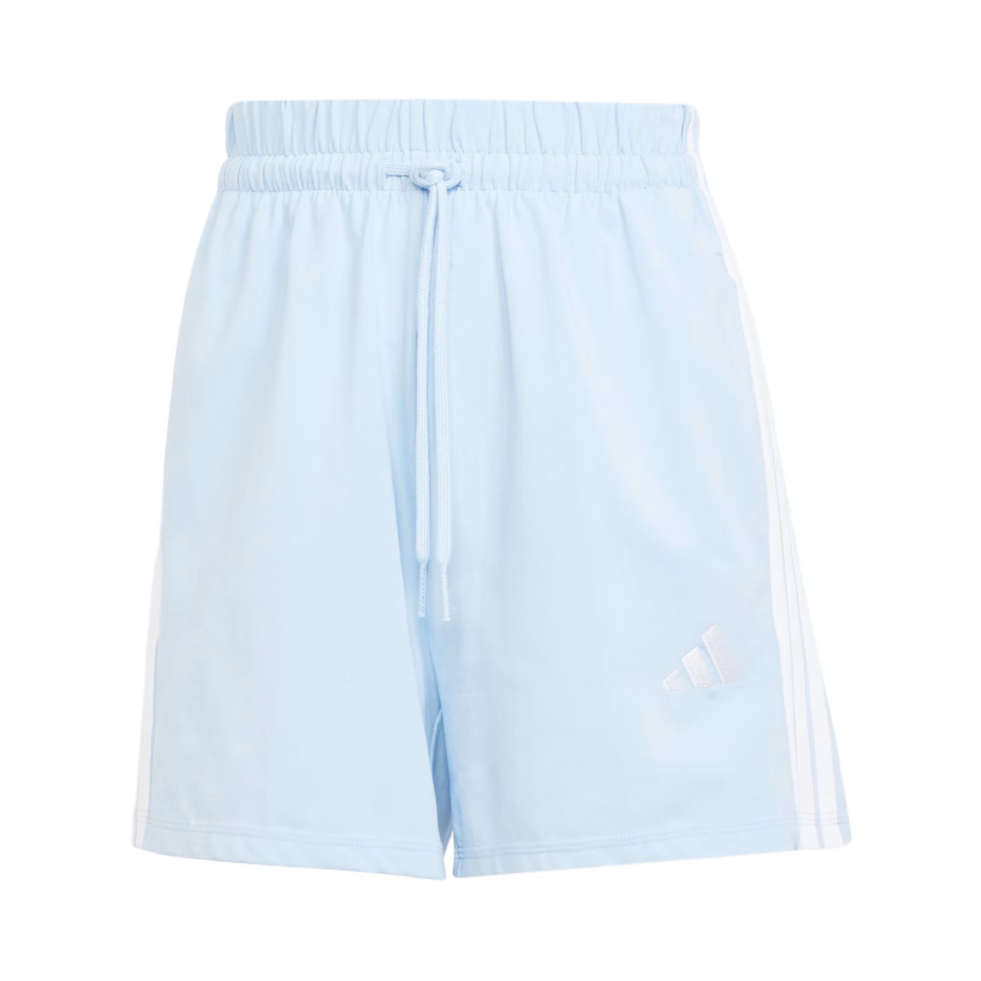 Adidas Women's Essentials 3 Stripes Cotton Shorts Glow Blue/White