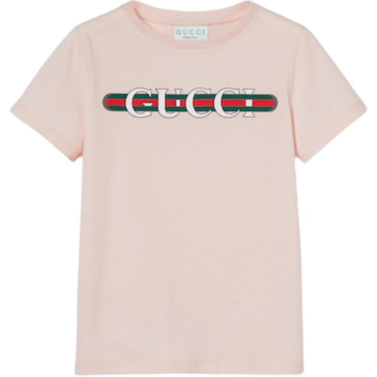Женская футболка Gucci SS25 (светло-розовая)