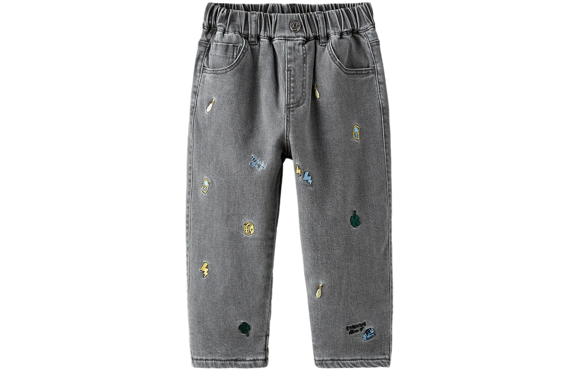 ZARA Denim black trousers for early age, with embroidery