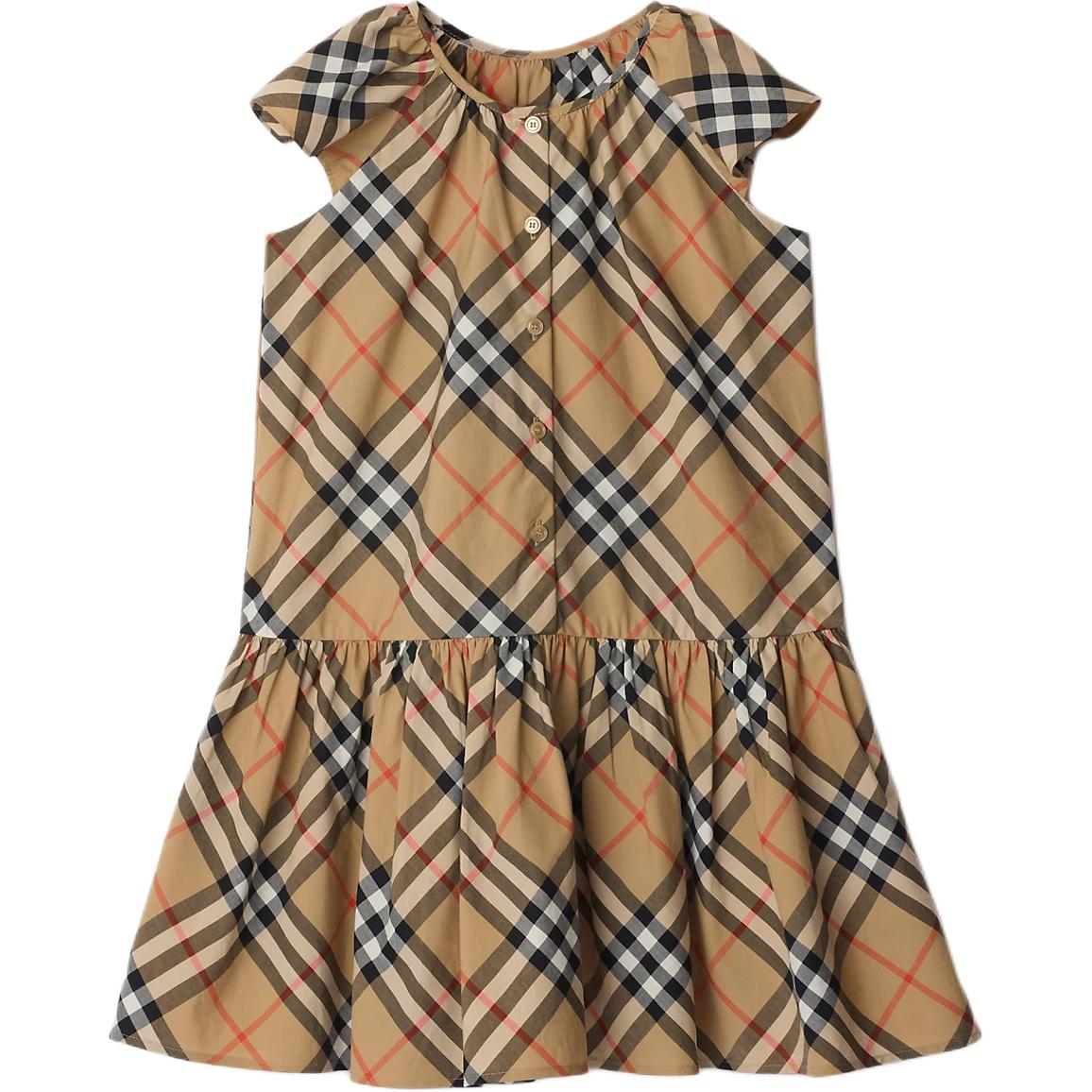 Женское платье Burberry в клетку (песочное)