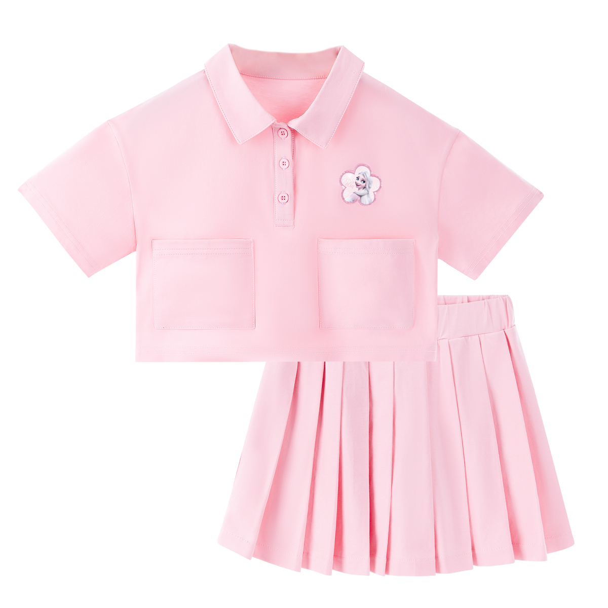Disney Disney, comfortable soft breathable children's set, polo collar, with short sleeve