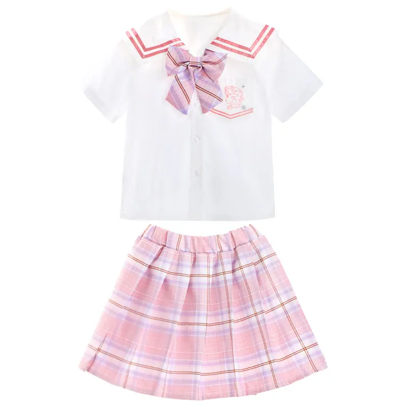 Disney, set, comfortable T-shirt, plaid skirt, “Frozen”, simple and elegant design, with short sleeve, elastic waist