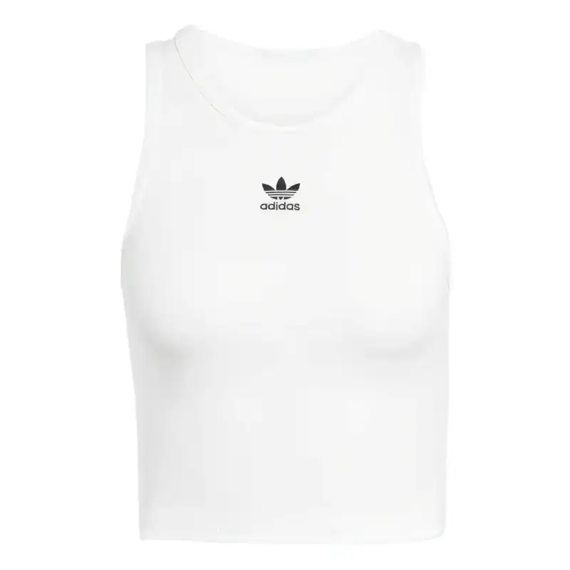 Adidas Originals Logo Embroidered Ribbed Tank Top