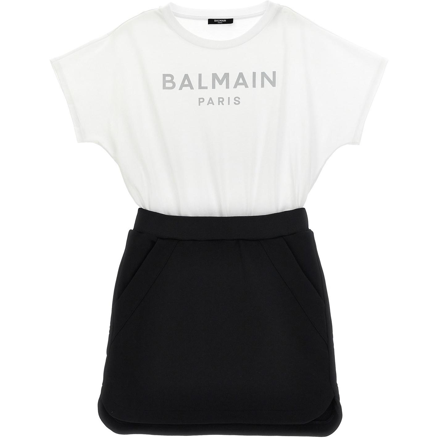 Женская футболка BALMAIN SS25 (черно-белая)