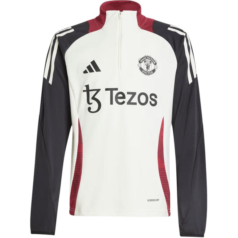 Мужская кофта adidas Manchester United Tiro 24 (бежево-черная)