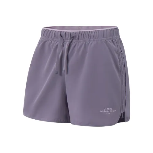 Li Ning Fitness Series Sports Shorts Women's Crow Gray Purple