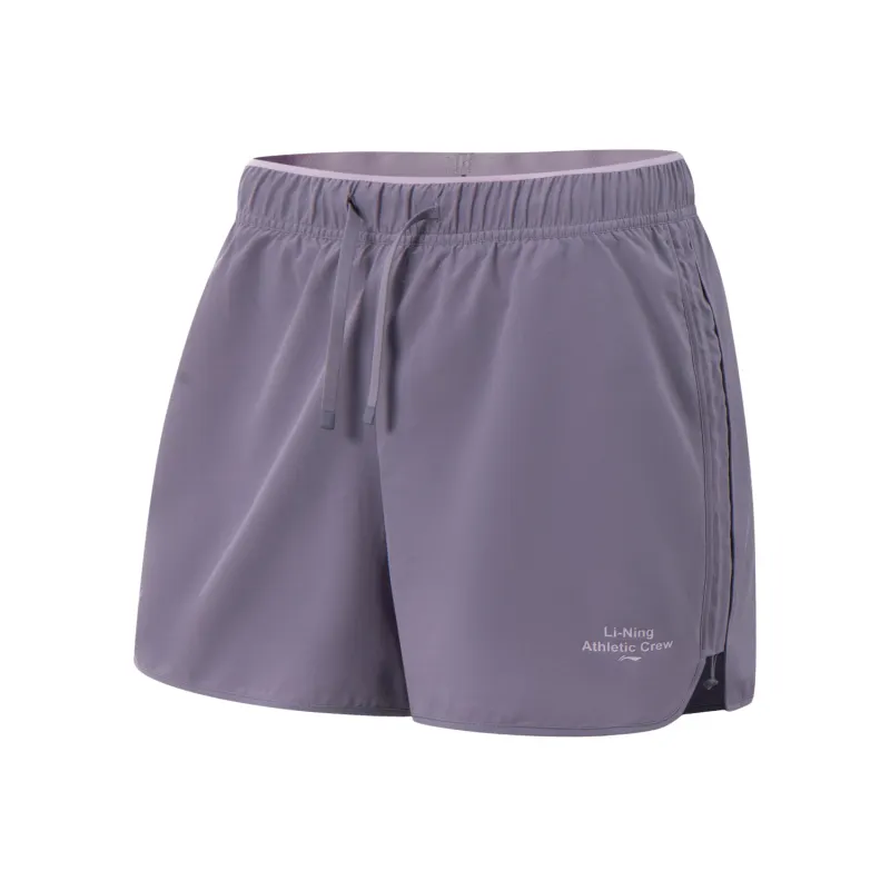 Li Ning Fitness Series Sports Shorts Women's Crow Gray Purple