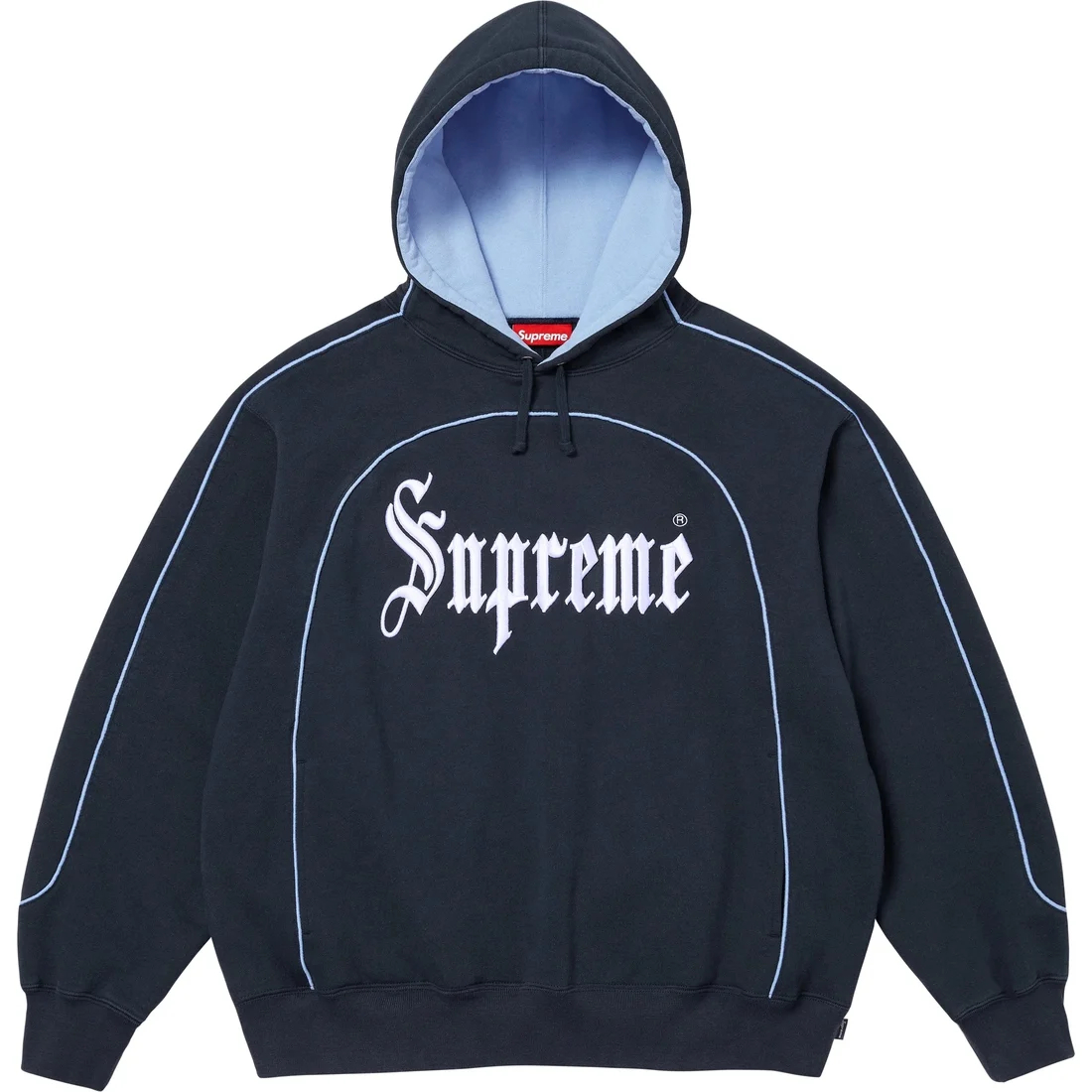 Худи Supreme SS25 WEEK9 Curve Piping Hooded (черное)