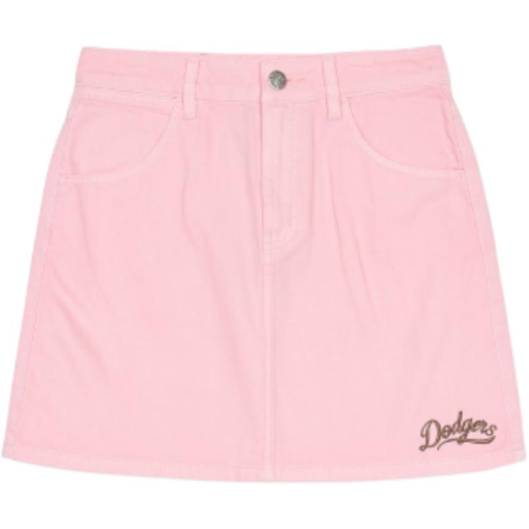 Женская юбка MLB Denim Skirt (розовая)