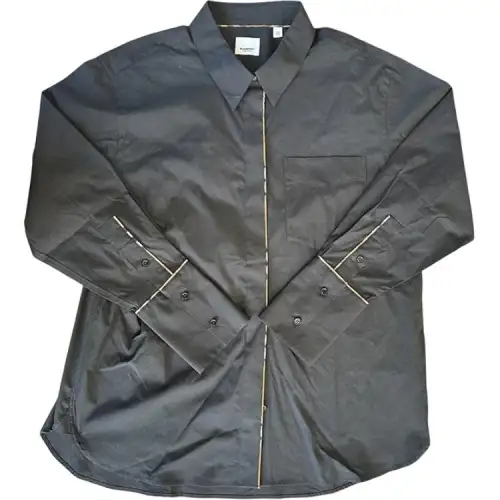 Burberry Shirts Unisex Black Lapel Moderate