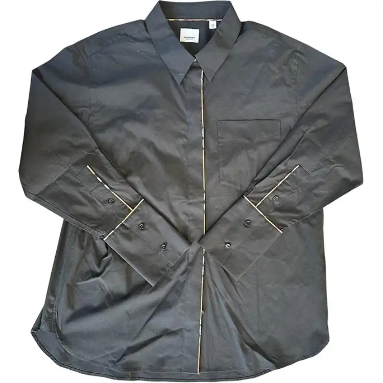 Burberry Shirts Unisex Black Lapel Moderate