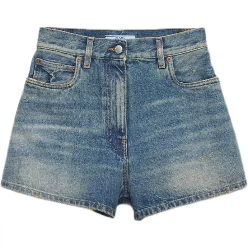 PRADA FW25 Denim Shorts Women's Marine Blue