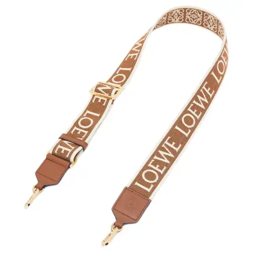 LOEWE Anagram Jacquard With Cow Leather Bag Straps Women's Tan